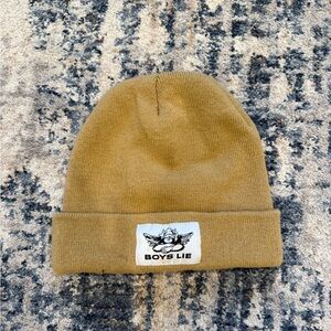 Boys Lie Camel Knit Beanie